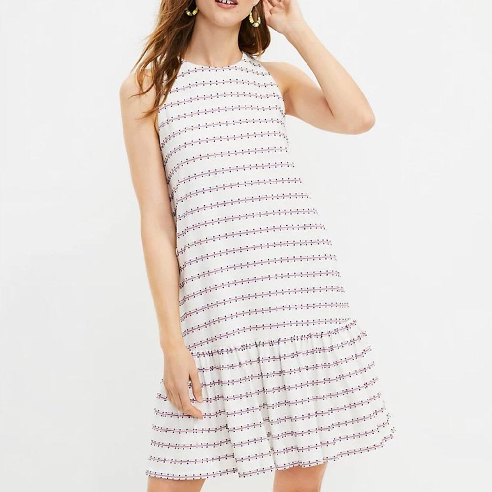 Loft Textured Flounce Swing Dress